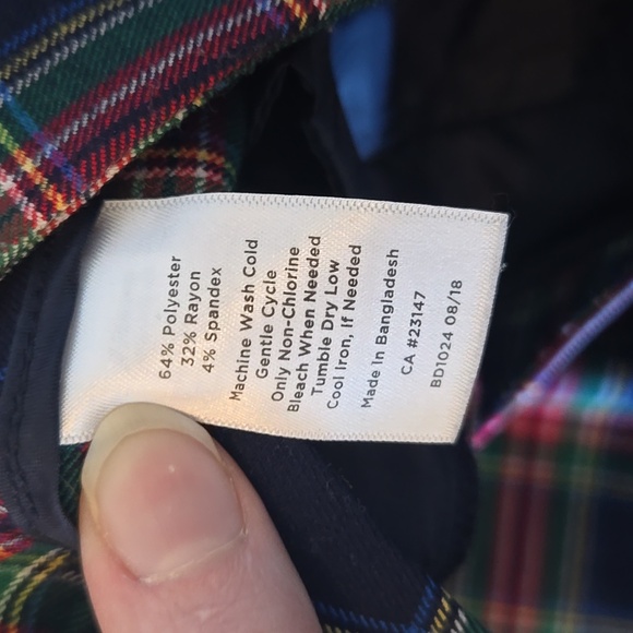 Talbots Multicolor Plaid Trousers Size 10 Petite - Picture 4 of 5